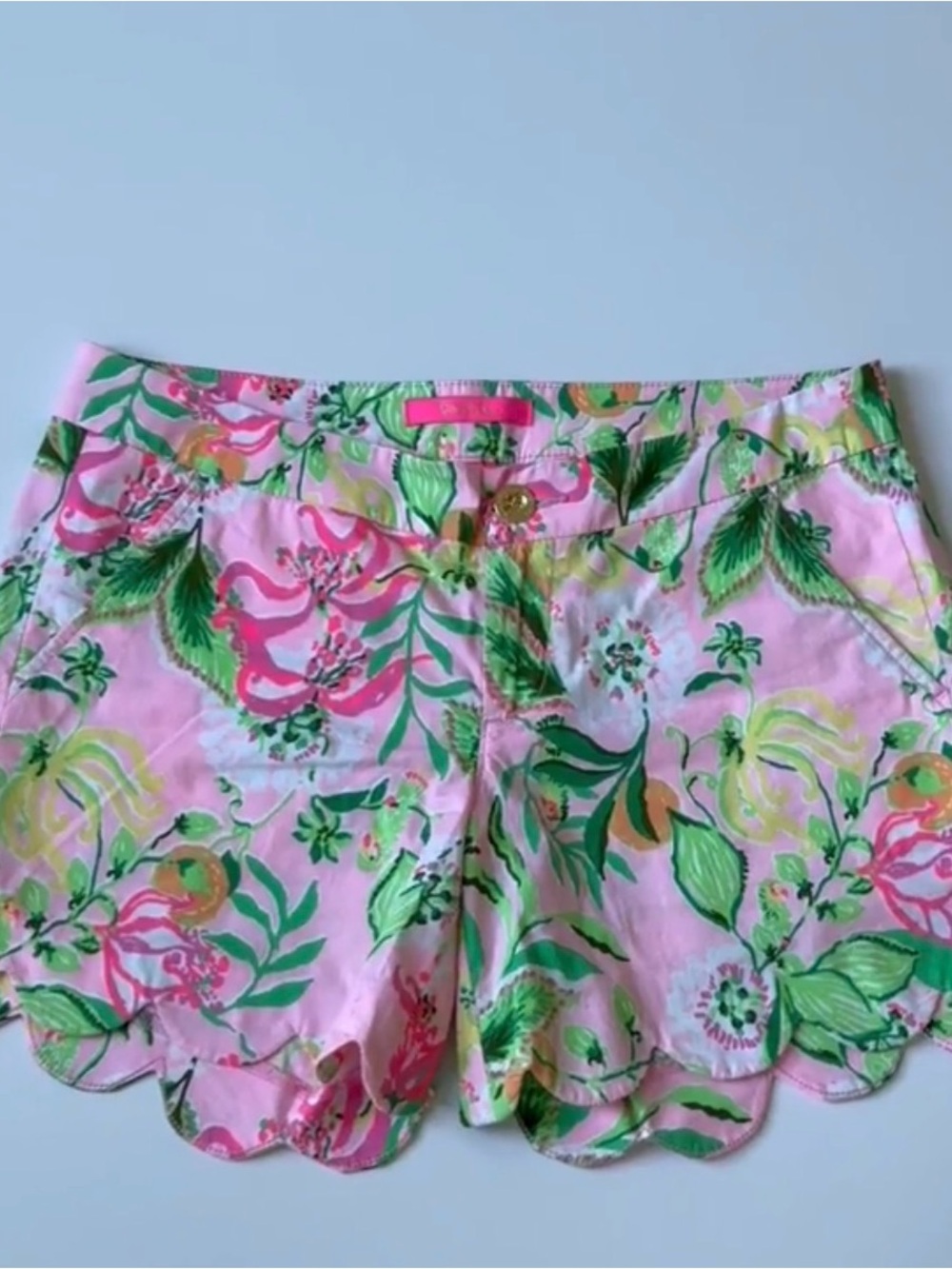 Lilly Pulitzer buttercup stretch shorts Via Amore spritzer sz 14